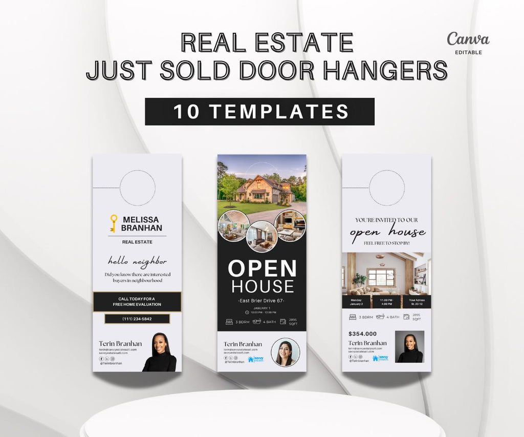 Open House Door Hangers | Door Hangers with Back-Side | Real Estate Door Hangers | Editable Door Hangers | Real Estate Farming | Canva 2025