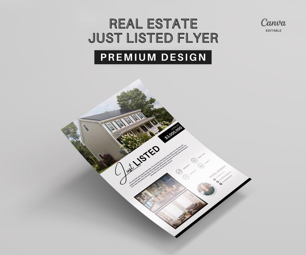 Just Listed Flyer, Listing Update Flyer, Premium Quality Flyer | Canva Flyer | Real Estate Marketing | Real Estate Farming | 2026 Design