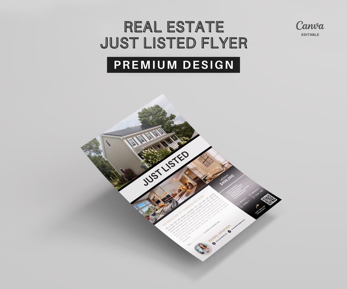 Just Listed Flyer 6, Listing Update Flyer, Premium Quality Flyer | Canva Flyer | Real Estate Marketing | Real Estate Farming | 2026 Design