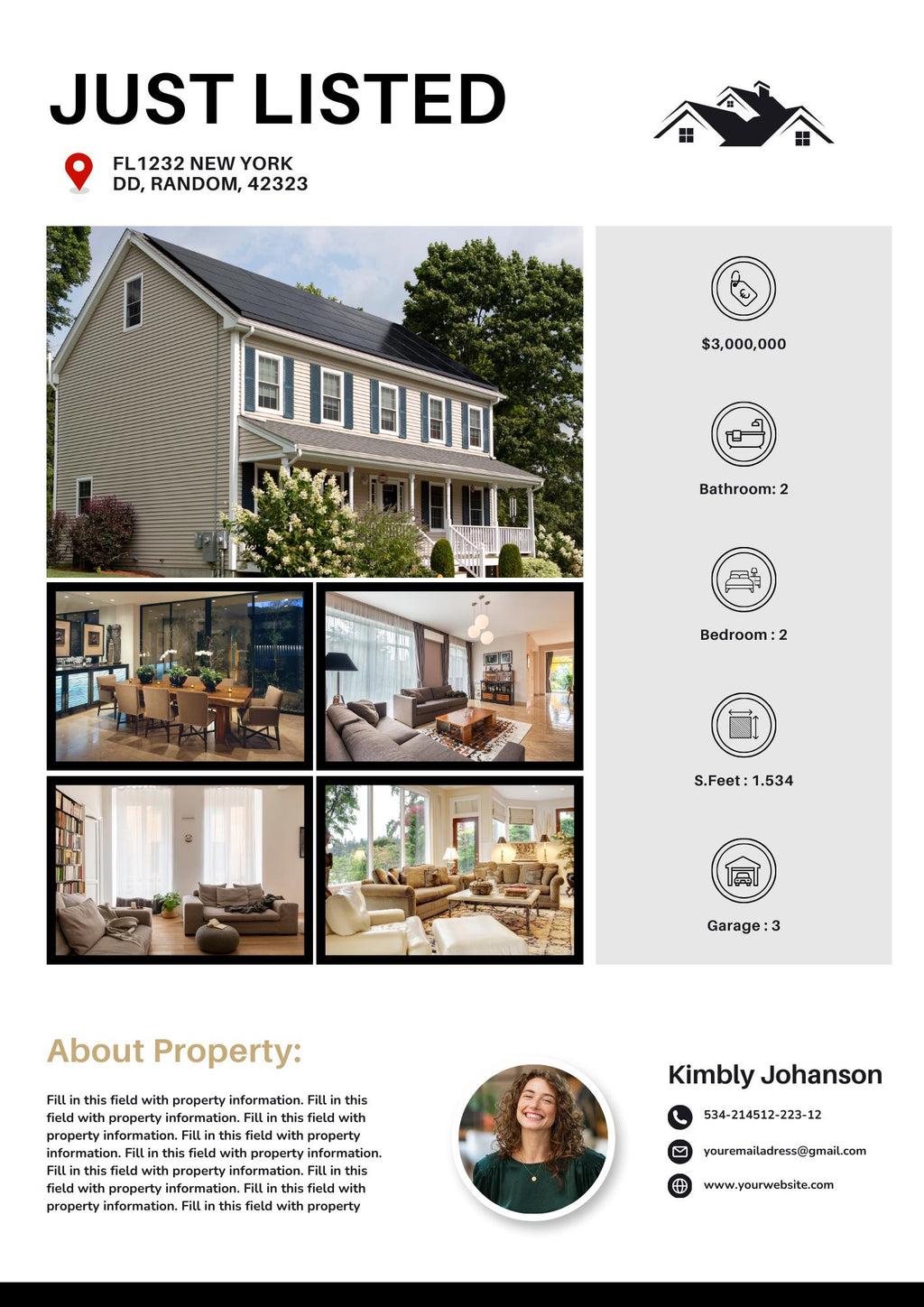 Just Listed Flyer 2, Listing Update Flyer, Premium Quality Flyer | Canva Flyer | Real Estate Marketing | Real Estate Farming | 2026 Design