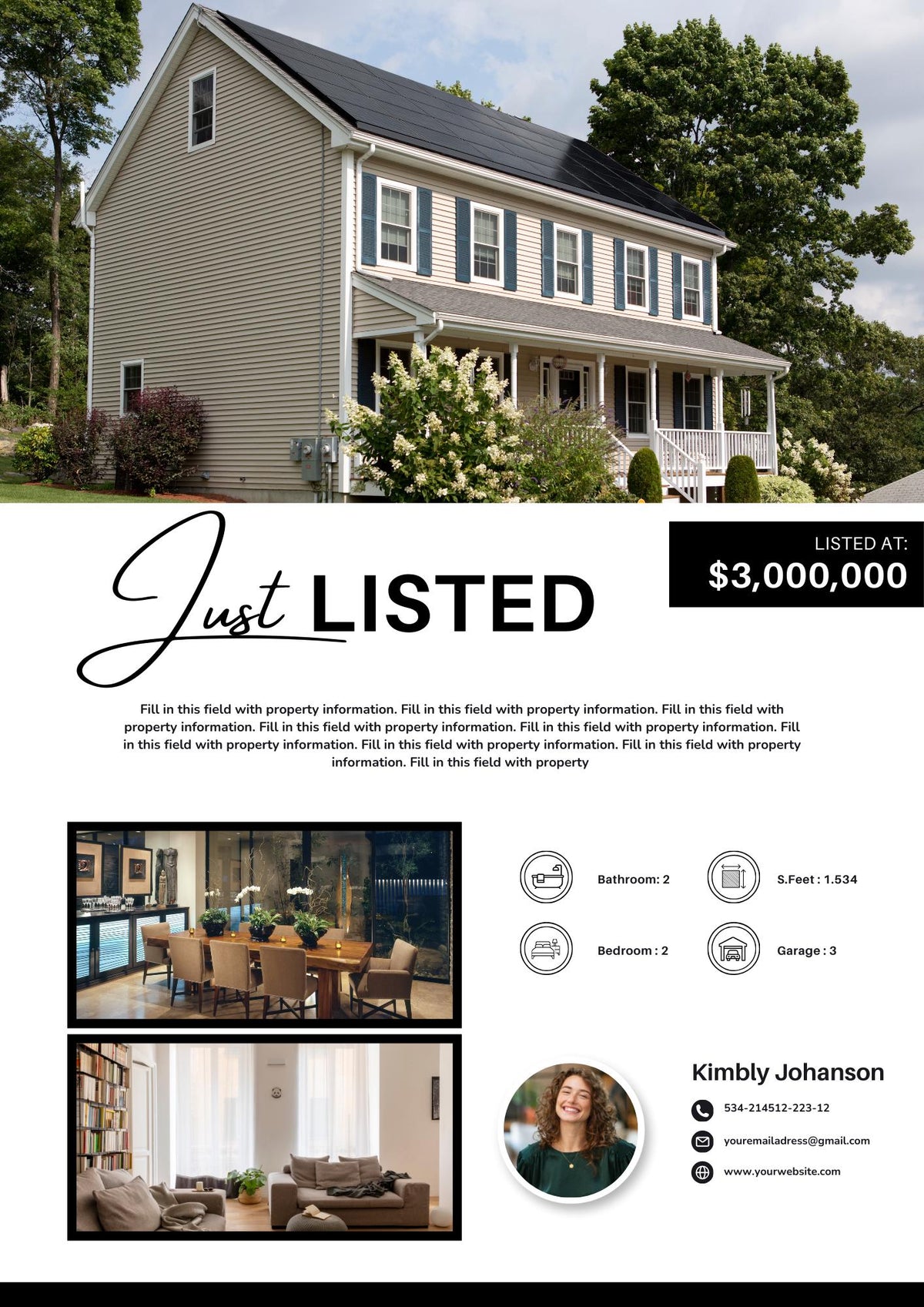 Just Listed Flyer, Listing Update Flyer, Premium Quality Flyer | Canva Flyer | Real Estate Marketing | Real Estate Farming | 2026 Design