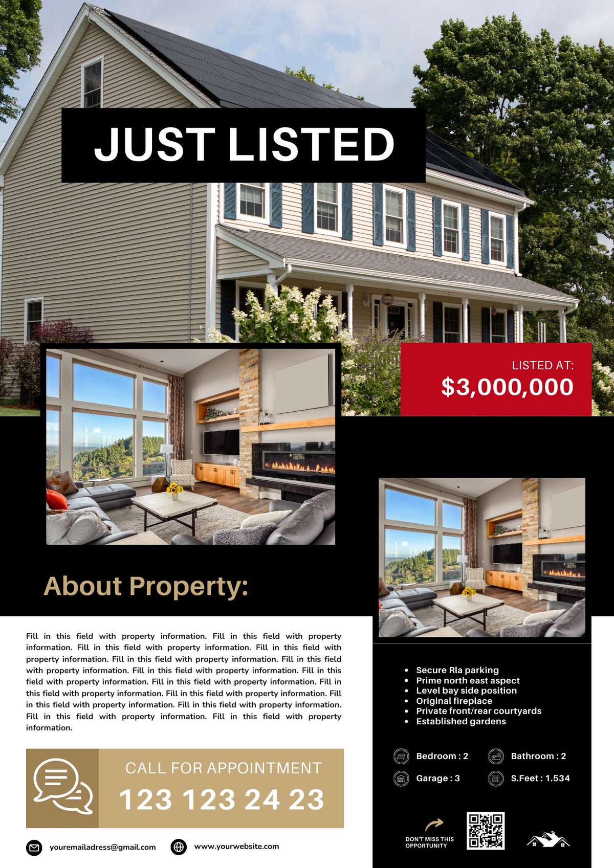 Just Listed Flyer 4, Listing Update Flyer, Premium Quality Flyer | Canva Flyer | Real Estate Marketing | Real Estate Farming | 2026 Design