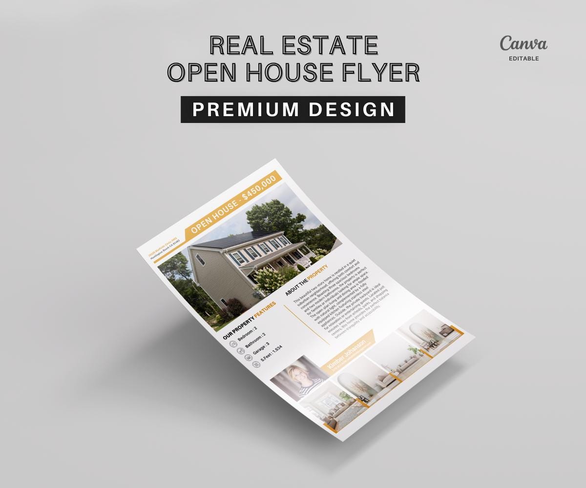 Open House Flyer 2 | Real Estate Open House Flyer Template | Just Listed Flyer | Real Estate Farming | Editable Canva Template | 2026 Design