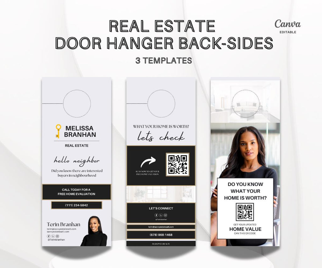 Door Hanger Back-Sides | Door Hanger Templates | Editable Canva | 2025