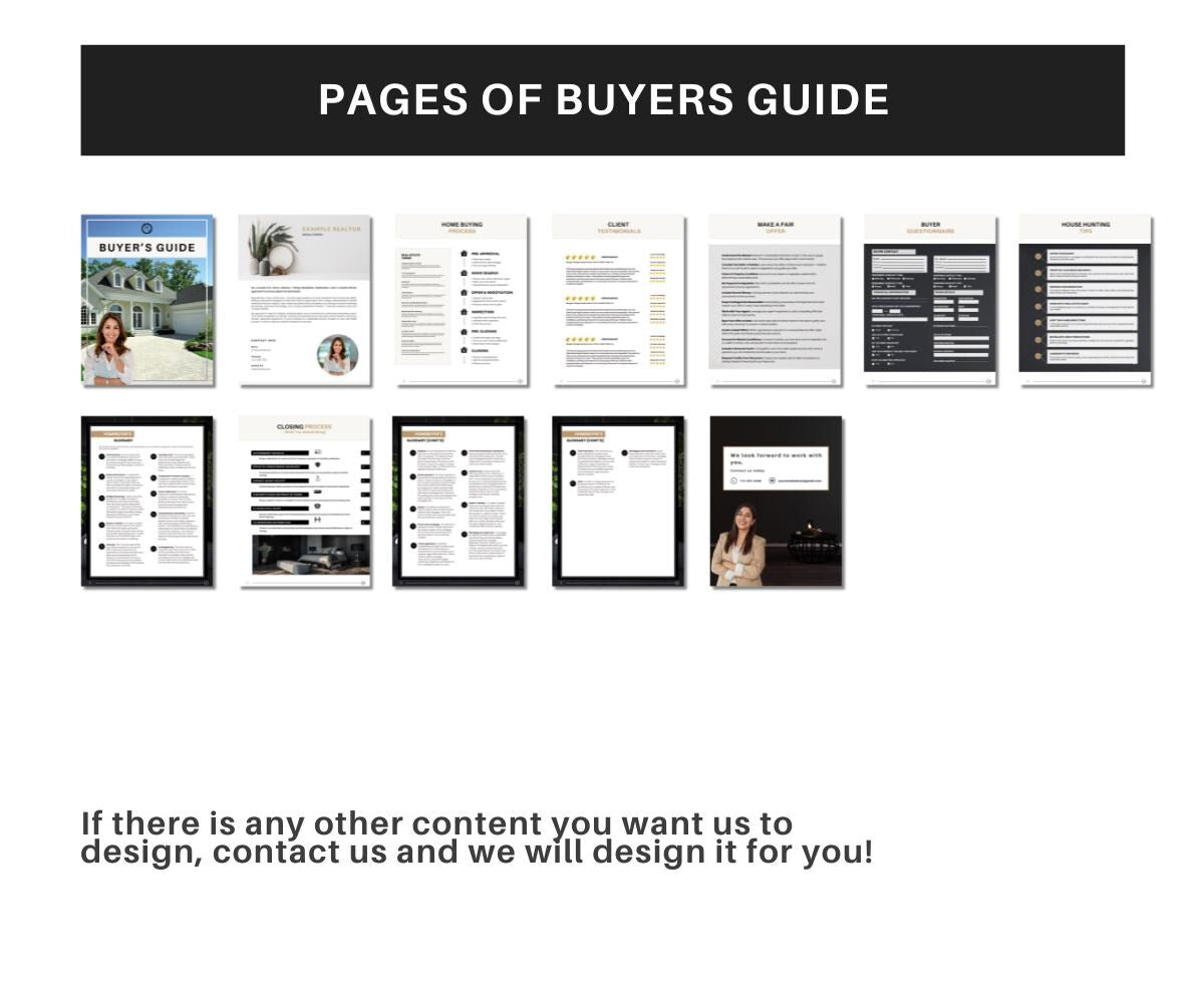 Seller's & Buyer's Guides, Listing Presentation, Buyer's Guide, Seller's Guide, Premium Designs, Premium Guides, Canva