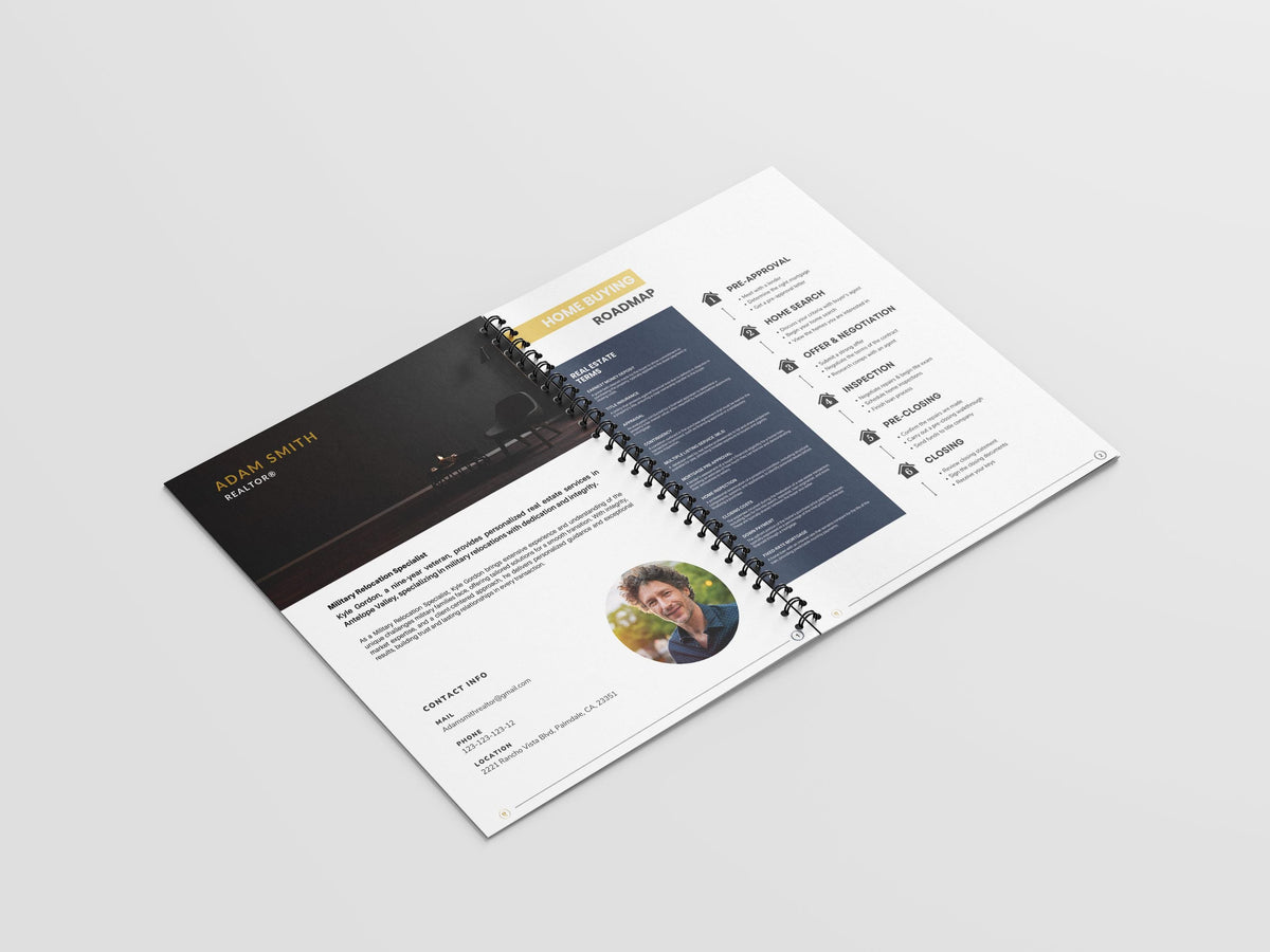 Luxury Navy Blue Guides, Seller's & Buyer's Guides, Listing Presentation, Buyer's Guide, High-End Design, Canva