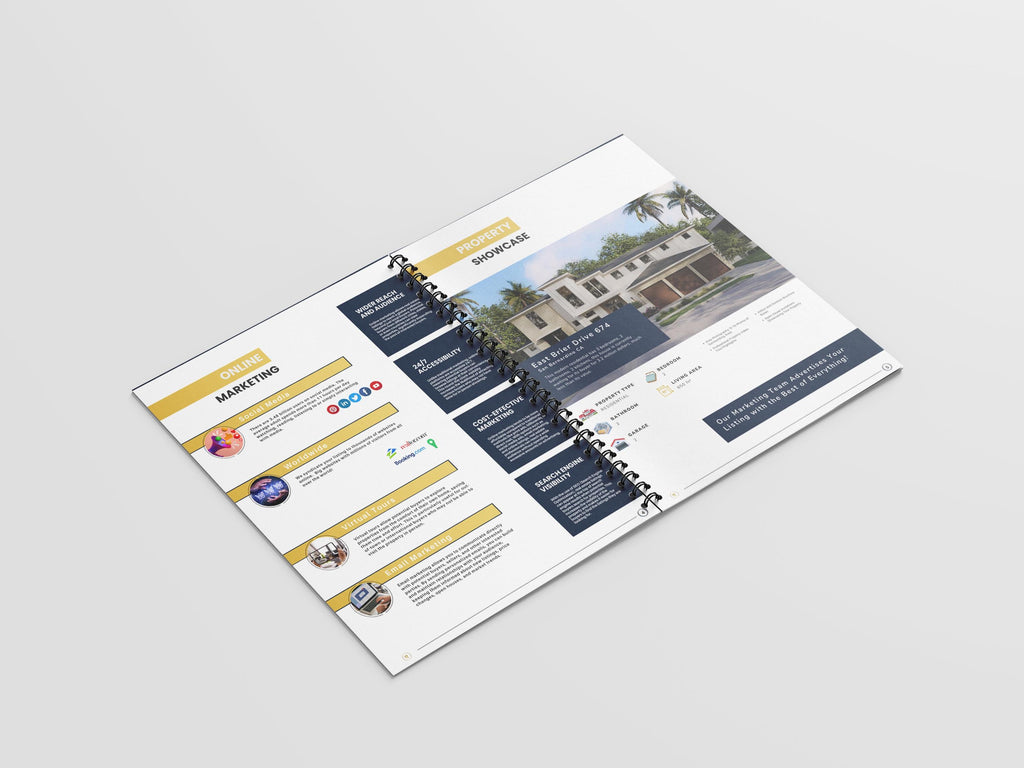 Luxury Navy Blue Guides, Seller's & Buyer's Guides, Listing Presentation, Buyer's Guide, High-End Design, Canva