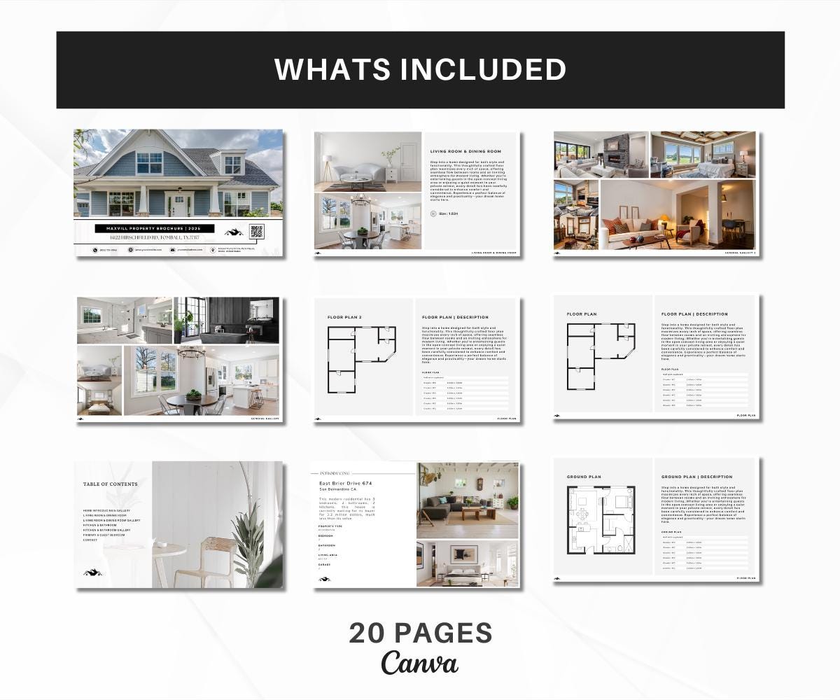 Modern Property Brochure | Real Estate Property Magazine| Open House Magazine | Realtor Home Brochure| Realtor Feature Sheet | Canva Realtor