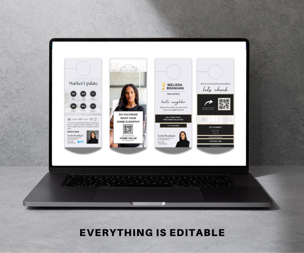 Market Update Door Hanger | Market Update | Door Hangers Editable | Canva Door Hanger With Back-Sides | 2025