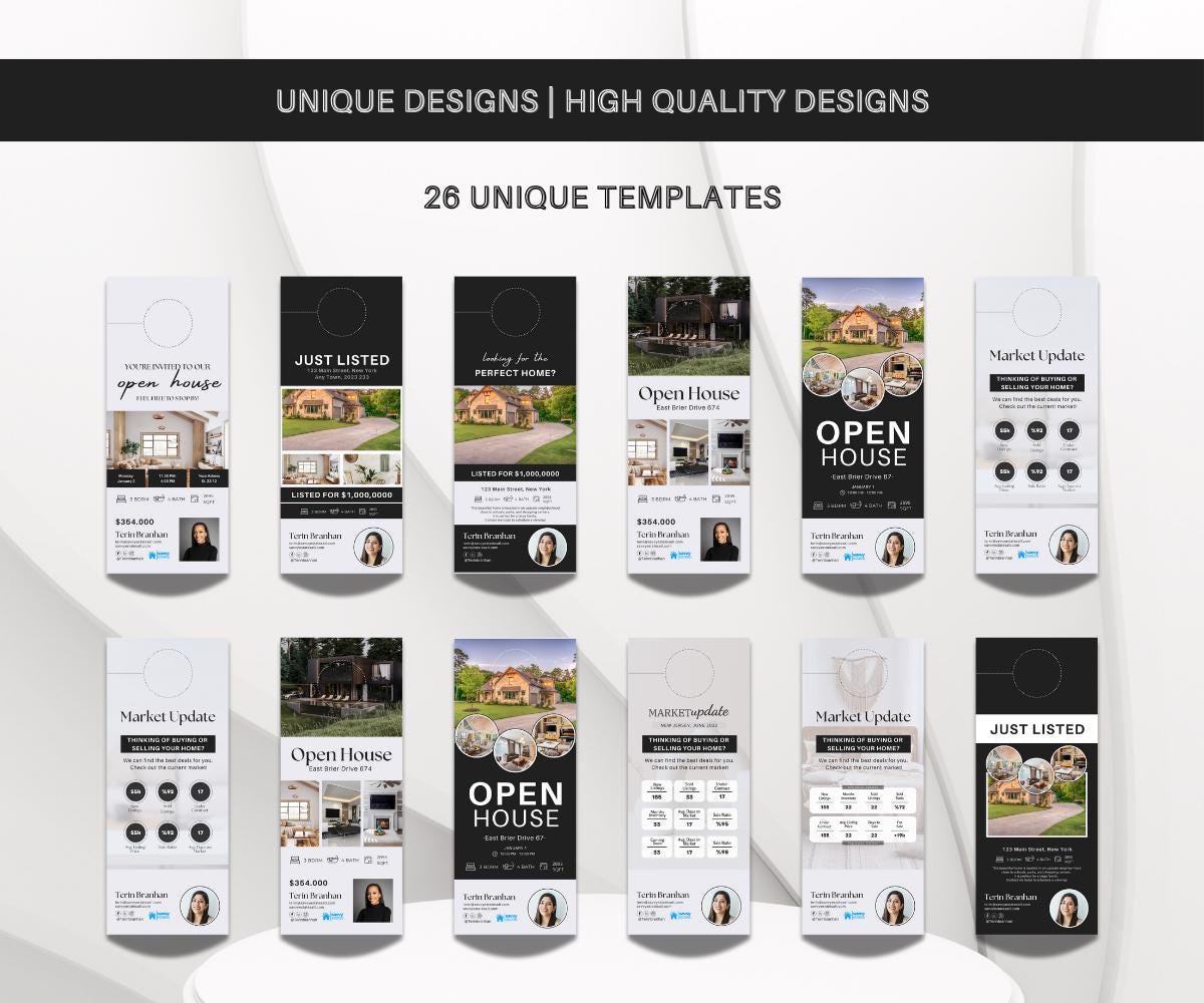 Ultimate Real Estate Door Hangers | Door Hanger Bundle | Real Estate Farming | Realtor Branding | Editable Canva Templates | 2025
