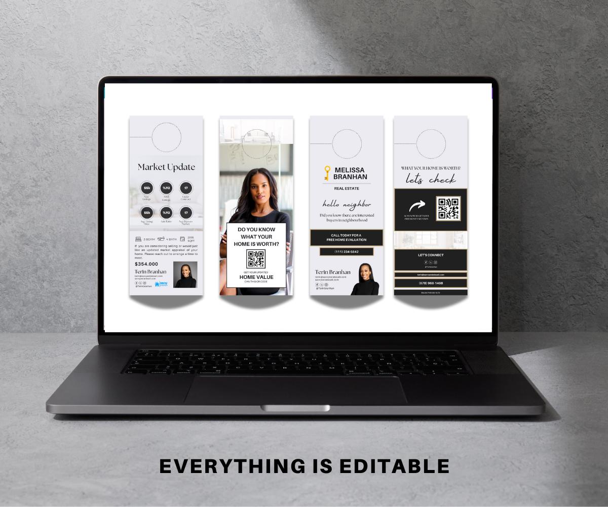 Open House Door Hangers | Door Hangers with Back-Side | Real Estate Door Hangers | Editable Door Hangers | Real Estate Farming | Canva 2025