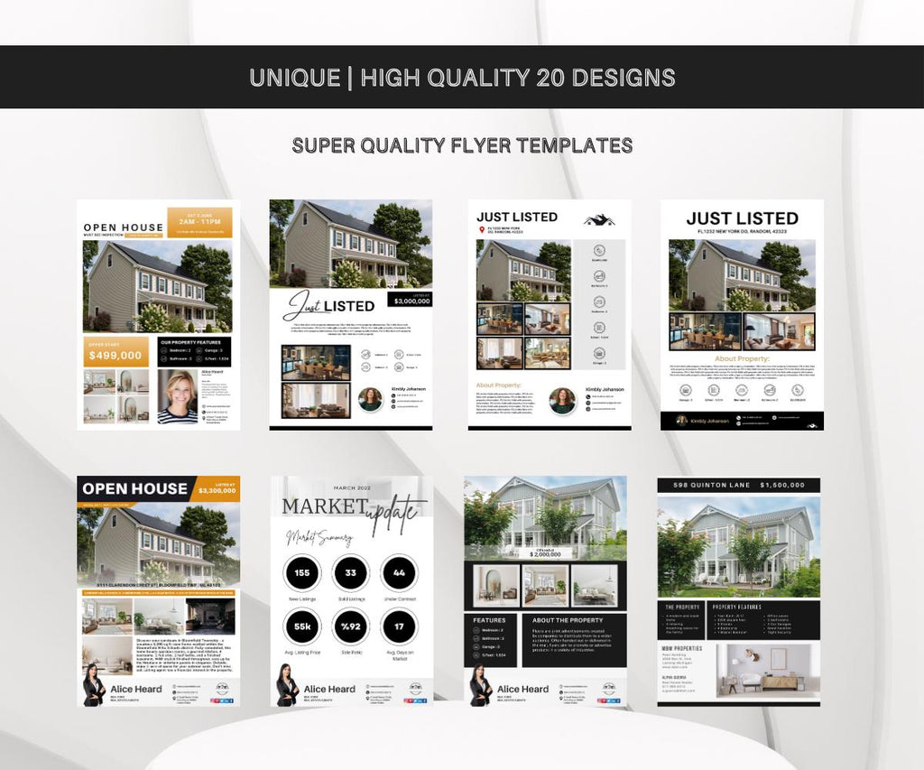 High Quality Real Estate Flyer Bundle | Realtor Flyer Templates | Real Estate Marketing Flyers | Just Listed | Just Sold | Open House | 2025