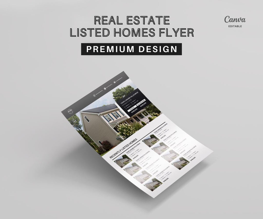 Just Listed Flyer, Listing Update Flyer, Premium Quality Flyer | Canva Flyer | Real Estate Marketing | Real Estate Farming | 2026 Design