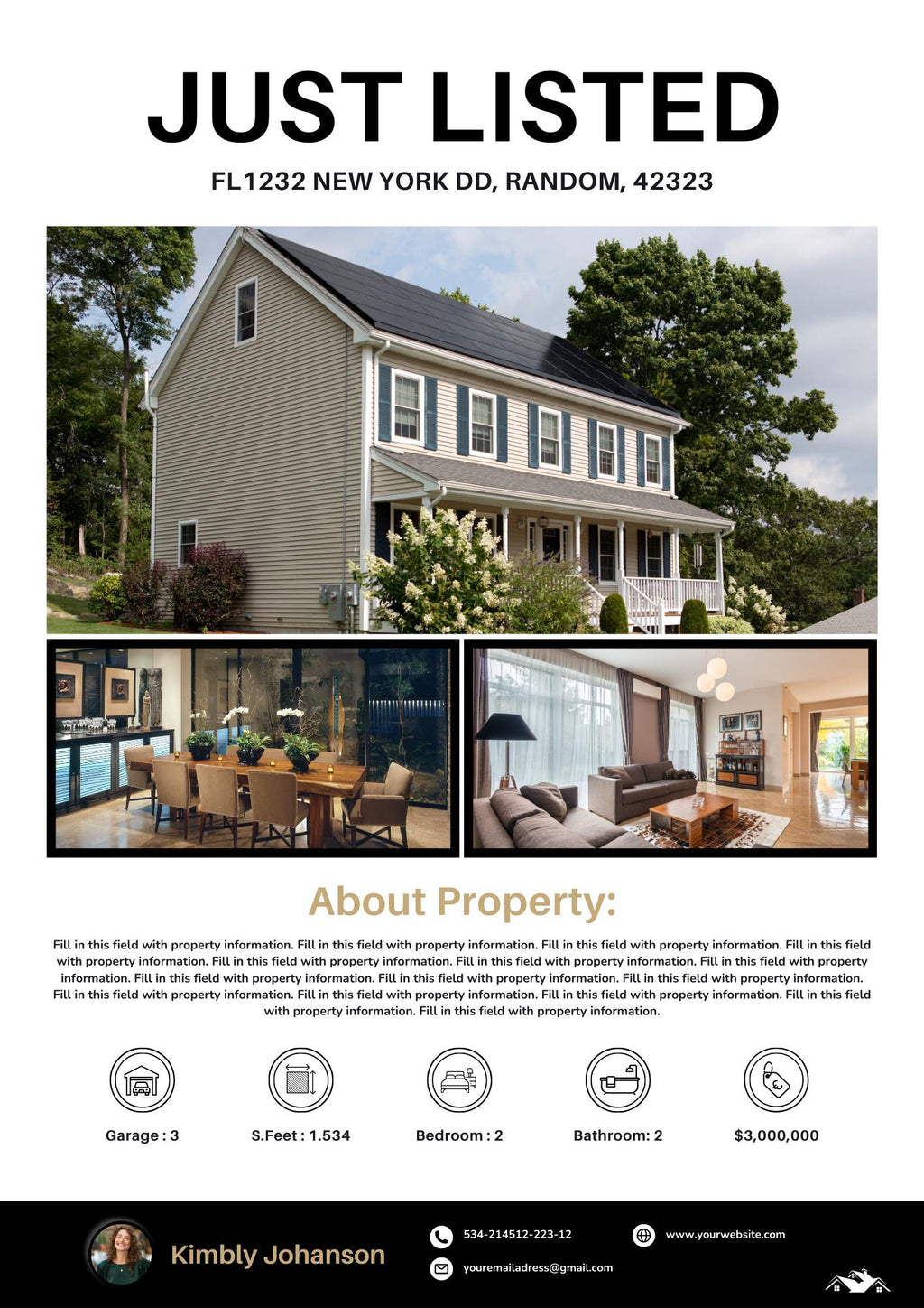 Just Listed Flyer 3, Listing Update Flyer, Premium Quality Flyer | Canva Flyer | Real Estate Marketing | Real Estate Farming | 2026 Design