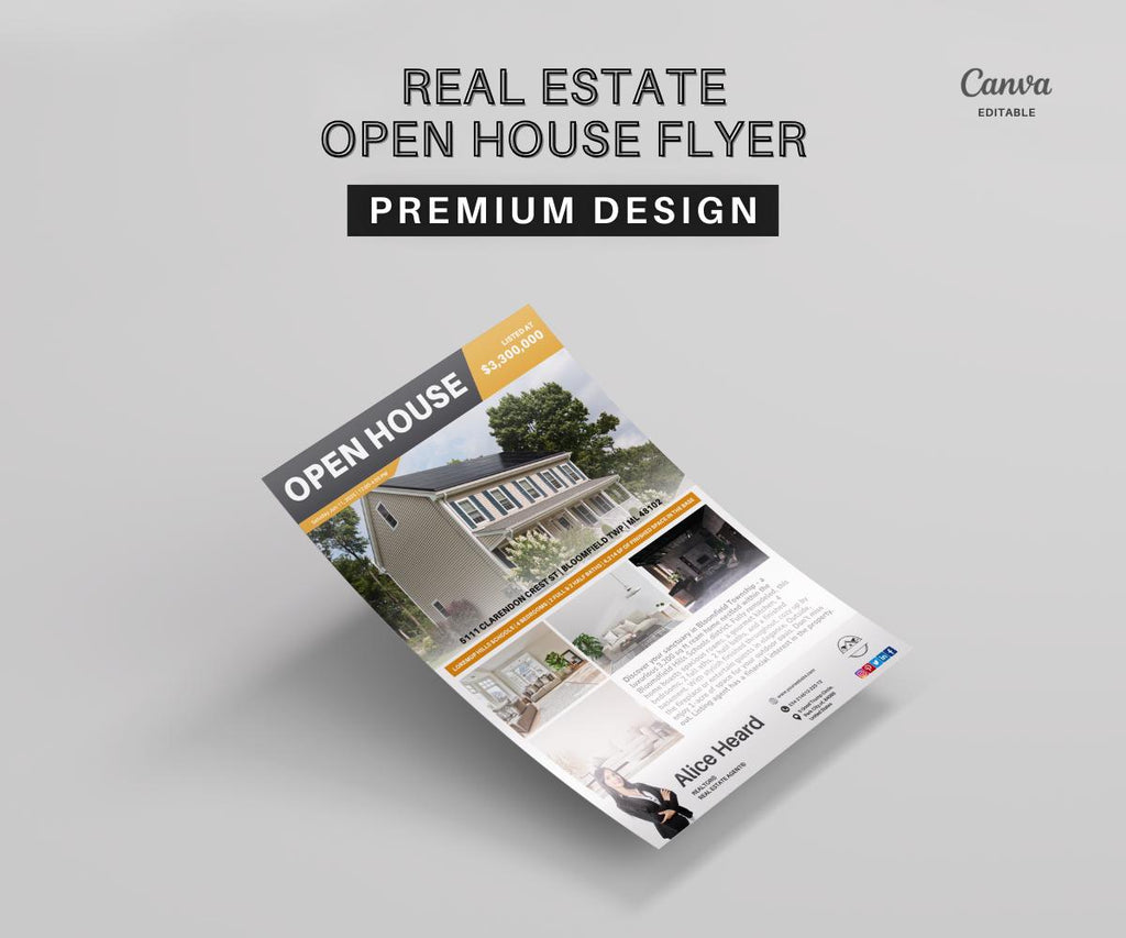 Open House Flyer 3 | Real Estate Open House Flyer Template | Just Listed Flyer | Real Estate Farming | Editable Canva Template | 2026 Design