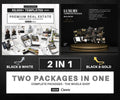 2025 Two Real Estate KIT, Templates For Realtors and Agents, Get Fully Branded, Realtor Marketing, Canva, Black and White, Black and Gold