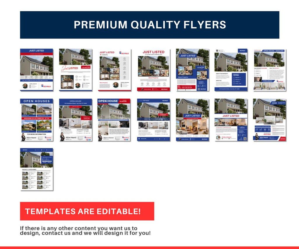 RE/MAX Real Estate Flyer Template | Editable in Canva | Just Listed, Open House & More | Re/max Canva | Ready to print