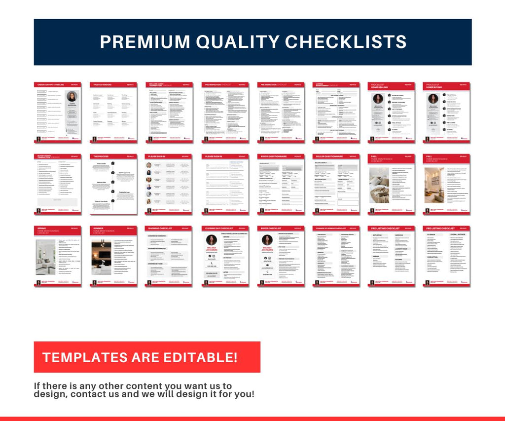 RE/MAX Real Estate Checklist Bundle | Editable Canva Templates | Seller, Buyer & Transaction Coordination Forms | Remax Canva
