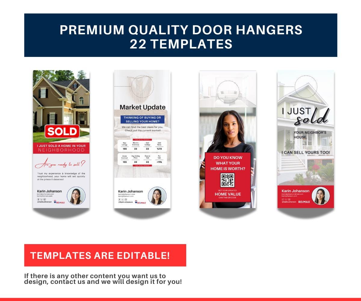 RE/MAX Door Hanger Template | Real Estate Canva Door Hanger for Agents | Editable Marketing Print | Realtor Prospecting Template | Canva