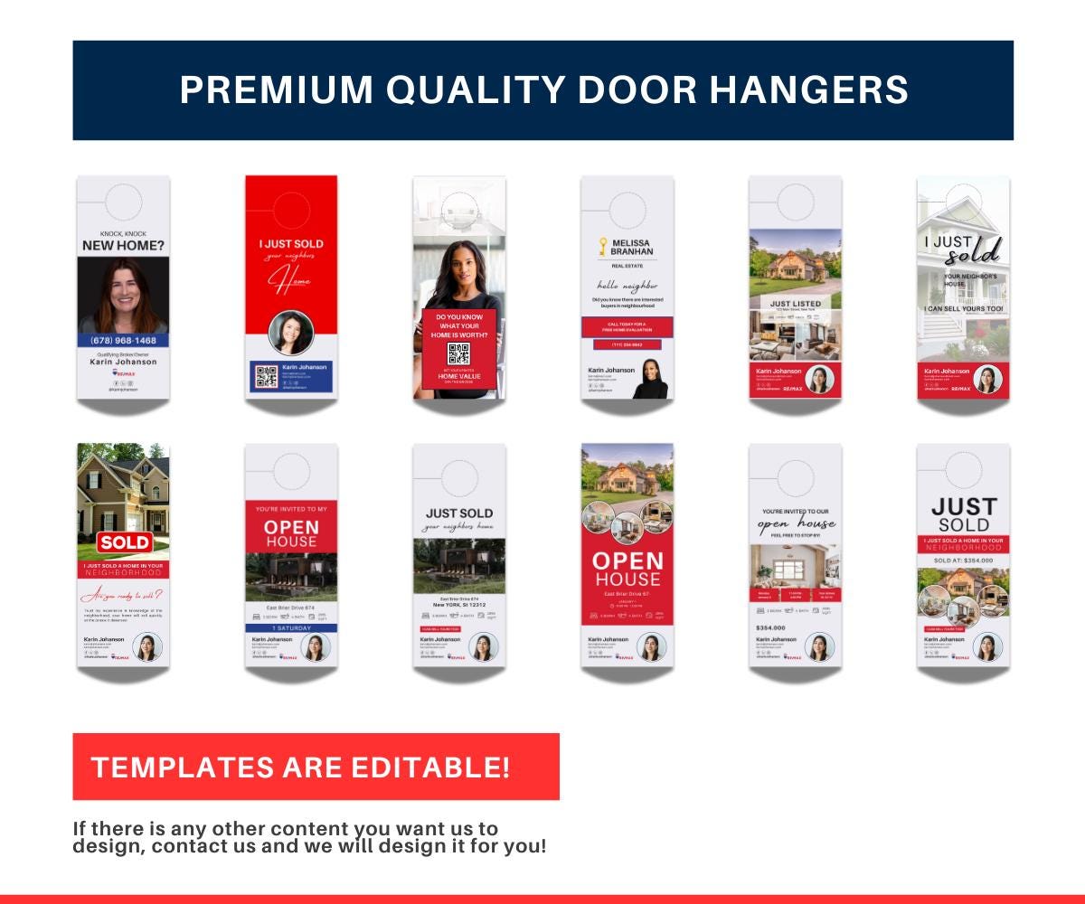 RE/MAX Door Hanger Template | Real Estate Canva Door Hanger for Agents | Editable Marketing Print | Realtor Prospecting Template | Canva