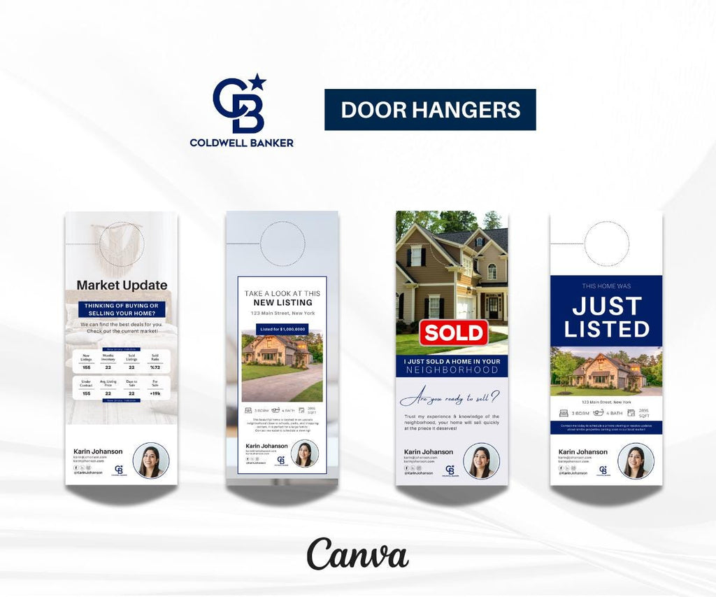 Coldwell Banker Door Hanger Template | Real Estate Canva Editable Design | Realtor Marketing Printables | Instant Download