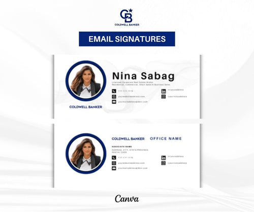 Coldwell Banker Email Signature | Editable Realtor Signature Template | Modern Real Estate Email Footer | Canva