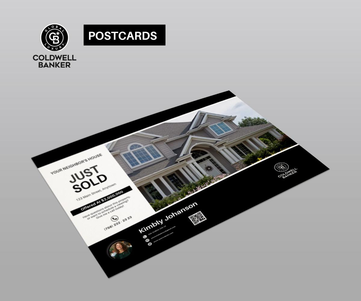 25 Black & White Luxury Real Estate Postcards | Coldwell Banker Editable Templates | Modern Realtor Marketing Bundle