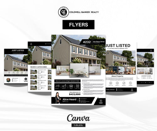 15 Coldwell Banker Luxury Real Estate Flyers | Black & White Modern Templates | Editable Canva Design | Realtor Marketing Kit