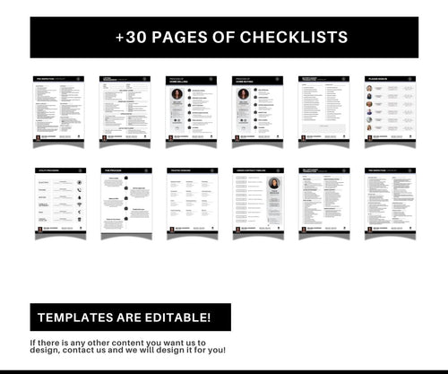 34-Pages Real Estate Checklists | Coldwell Banker Luxury | Printable & Editable PDF + Canva Template | Black and White
