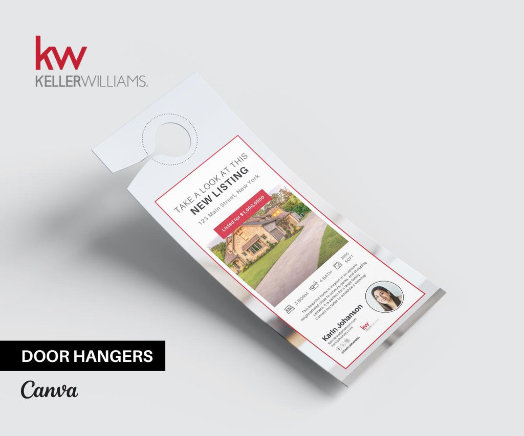Premium Keller Williams Door Hanger Bundle | 22 Editable Canva Templates | Realtor Farming & Marketing | KW Real Estate Instant Download