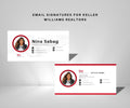 2 Keller Williams Email Signature Templates | Professional Realtor Signature | Red & White KW Branding | Instant Download