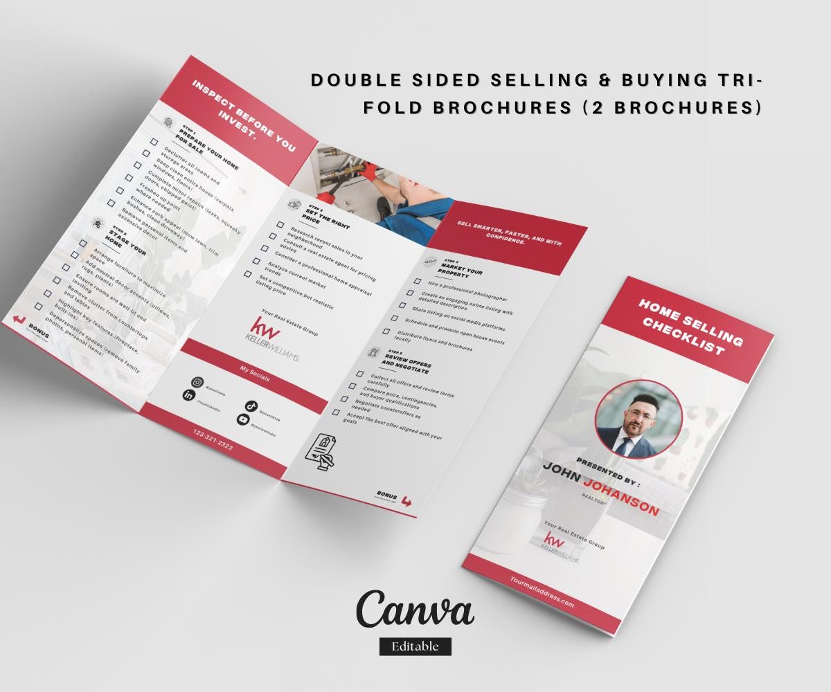 Ultimate Keller Williams Real Estate Marketing Bundle | Premium Red Templates for Realtors | Flyers, Guides, Checklists, Postcards & More
