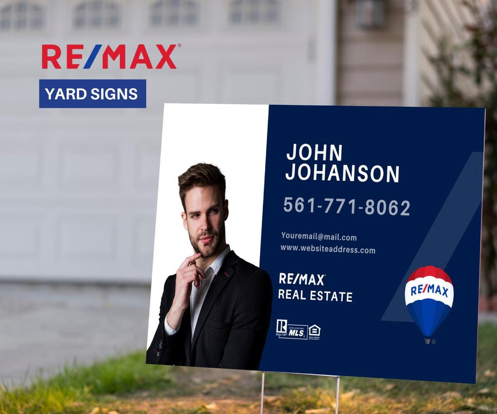 RE/MAX Yard Sign Template | Real Estate For Sale Sign | Editable Canva Template | Open House Agent Sign | Printable Realtor Sign