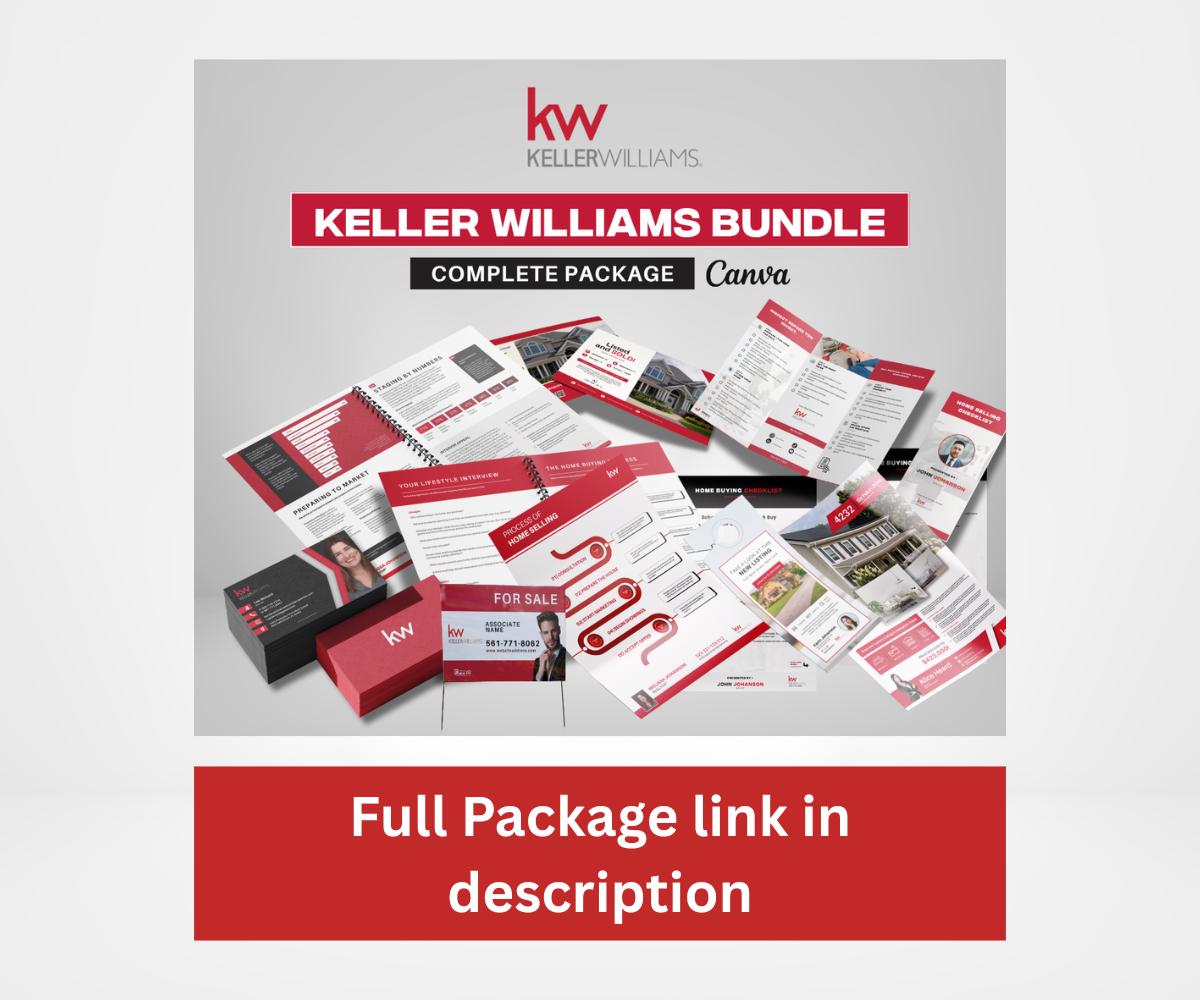 2 Keller Williams Email Signature Templates | Professional Realtor Signature | Red & White KW Branding | Instant Download