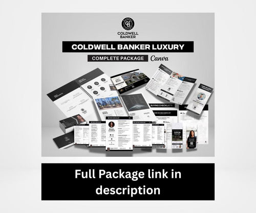 Black and White Coldwell Banker Luxury Trifold Brochures | Selling & Buying Guide | Modern Real Estate Marketing Template | Editable Canva