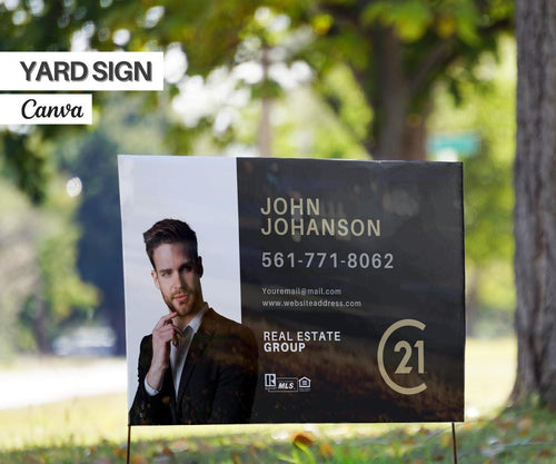 Century 21 Yard Sign Templates | Real Estate For Sale Signs | Editable Canva Design for Realtors | Modern C21 Signs