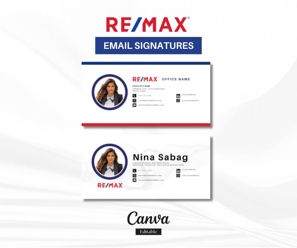 Remax Email Signature | Remax Template | Editable Remax Template | Canva Templates