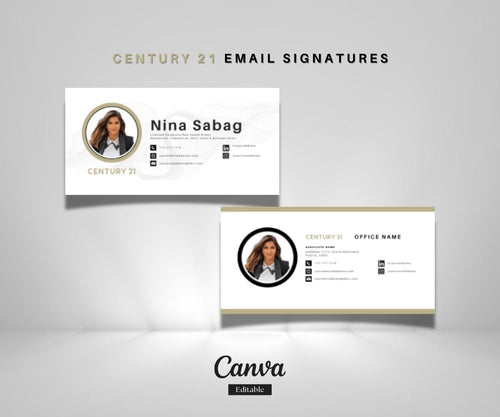 Century 21 Email Signature Template (2 Styles) | Realtor Email Footer | Editable Canva Design | Real Estate Branding