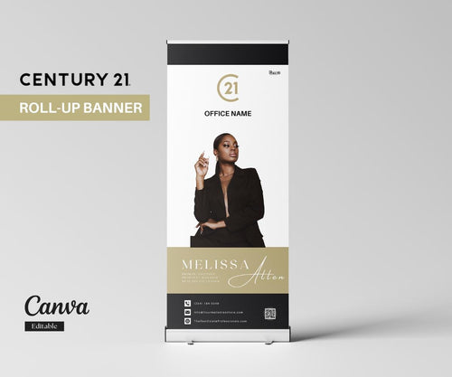 Century 21 Roll-Up Banner Template | Retractable Banner for Real Estate | Editable Canva Design | Event Marketing