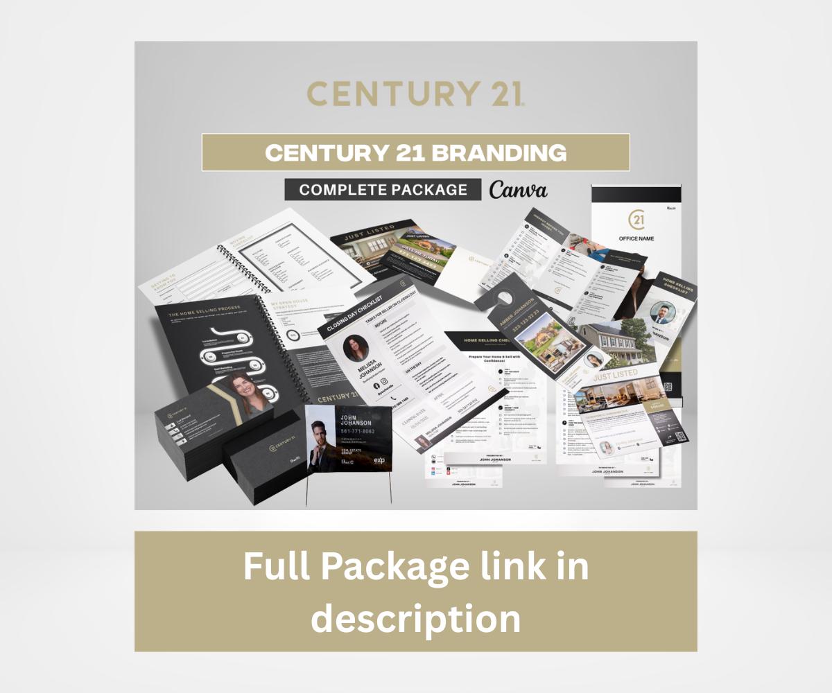 16 Real Estate Flyers for Century 21 | Editable Modern Real Estate Templates | Canva Flyer Bundle for Agents