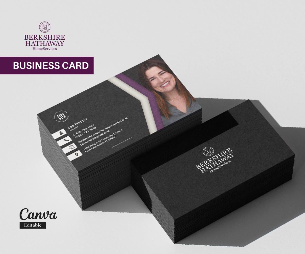 Berkshire Hathaway Business Card Template | Editable Real Estate Realtor Card | Modern Realtor Canva Template | Instant Download