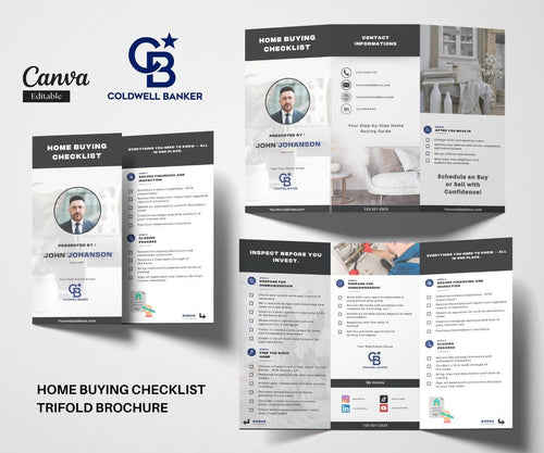 Coldwell Banker Home Buying Checklist | Coldwell Canva Template | Coldwell Trifold Brochure | Home Buying Checklist Trifold | 2025