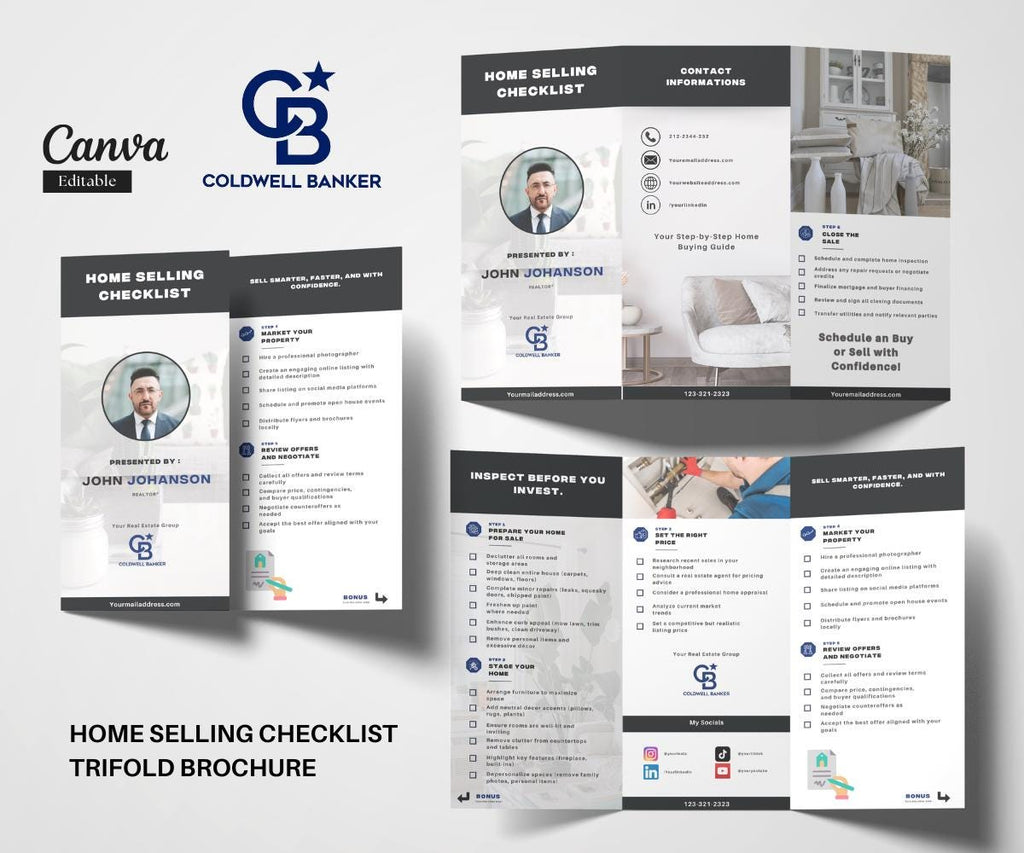 Coldwell Banker Trifold Brochure | Coldwell Home Selling Checklist | Coldwell Brochure | Home Selling Checklist | Coldwell Canva