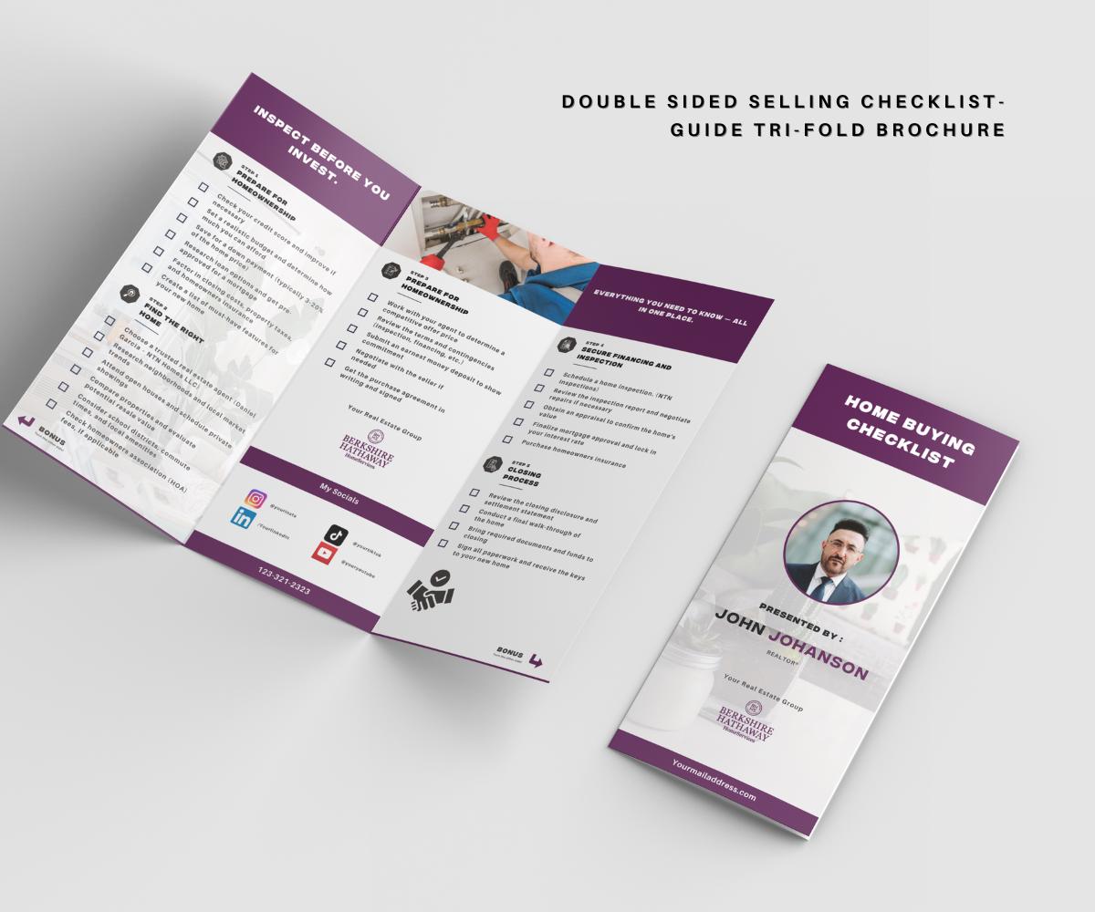 Berkshire Trifold Brochure Templates | Home Buying & Selling Guide | Real Estate Canva Template | BHHS Agent Marketing | DOUBLE SIDED