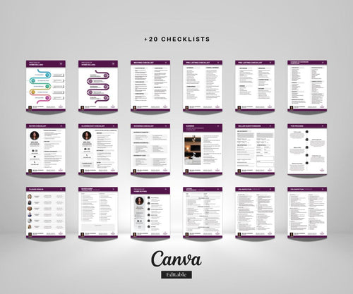 25 Real Estate Checklists for Berkshire Hathaway | Editable Canva Templates | Buyer Seller Realtor PDF Bundle | Real Estate Marketing Kit