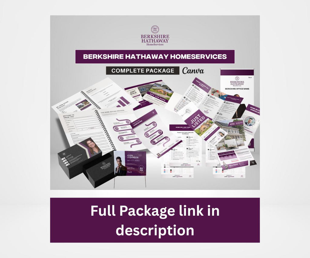 Berkshire Hathaway LinkedIn Banner | Realtor LinkedIn Cover Template | Editable Canva Design | Real Estate Branding