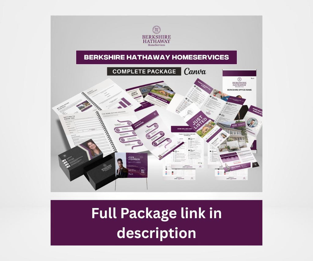 25 Real Estate Checklists for Berkshire Hathaway | Editable Canva Templates | Buyer Seller Realtor PDF Bundle | Real Estate Marketing Kit