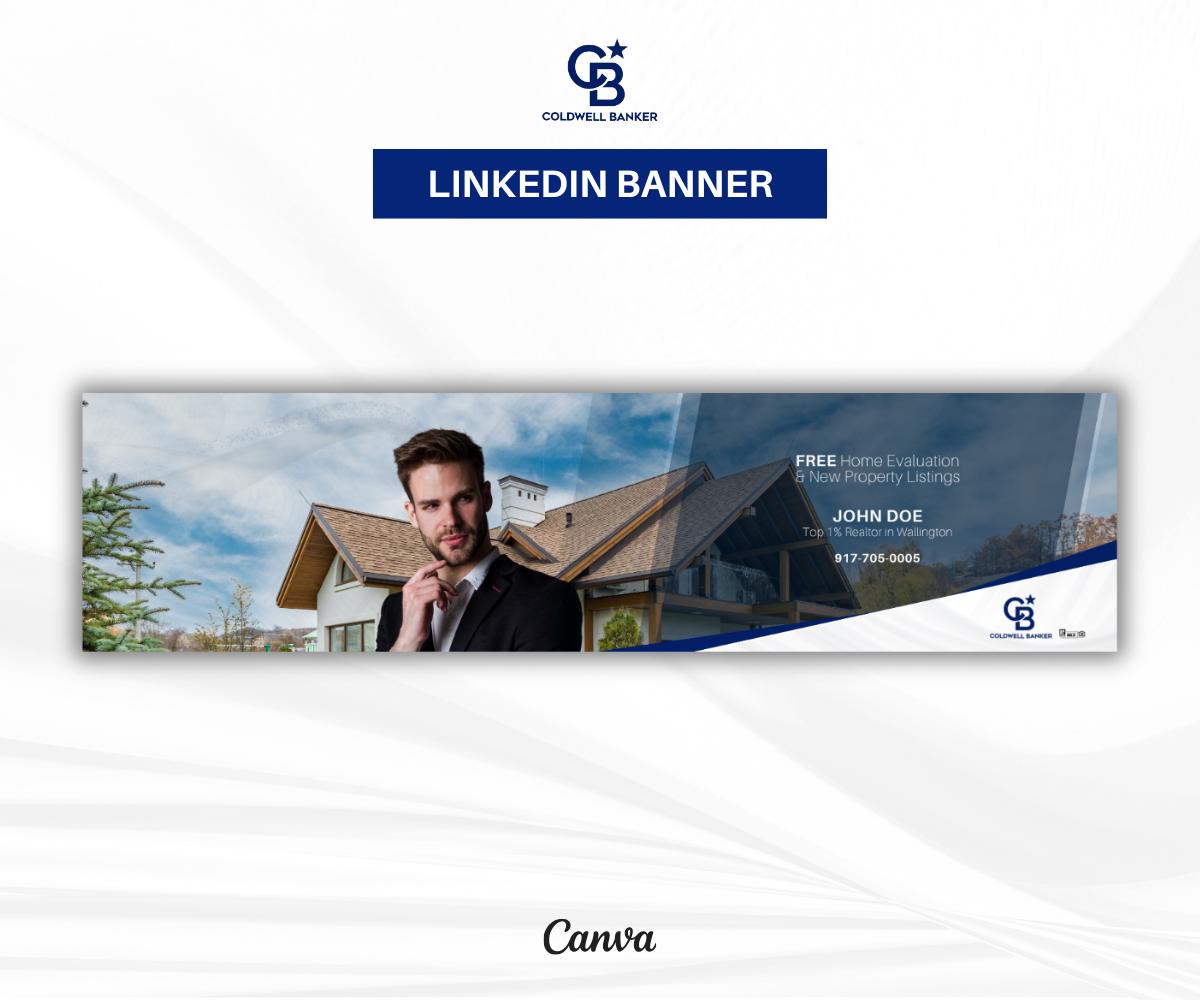 Coldwell Banker LinkedIn Banner | Real Estate Agent Canva Template | Professional Realtor Cover