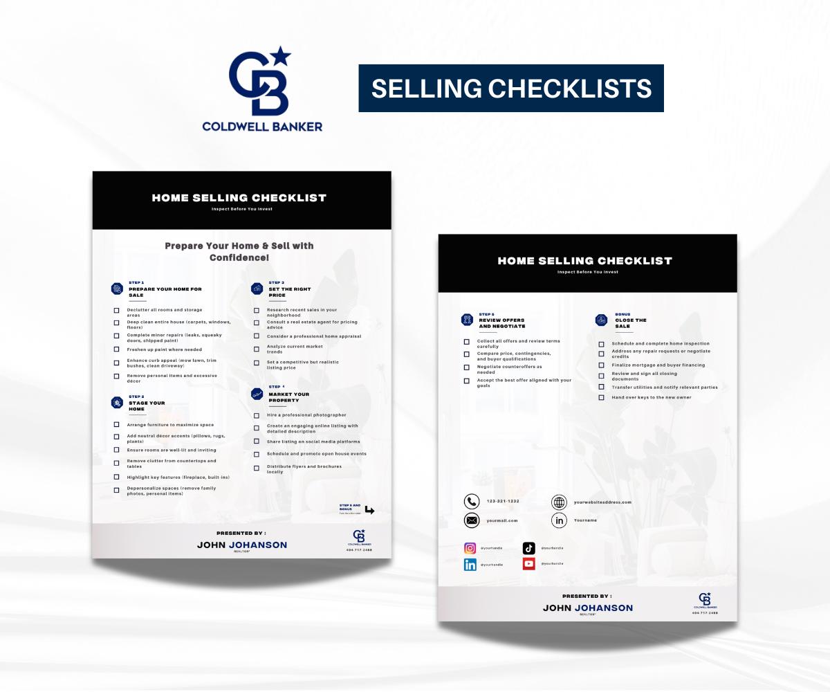 Home Selling Checklist Bundle | 2 Real Estate Seller Templates | Canva Editable