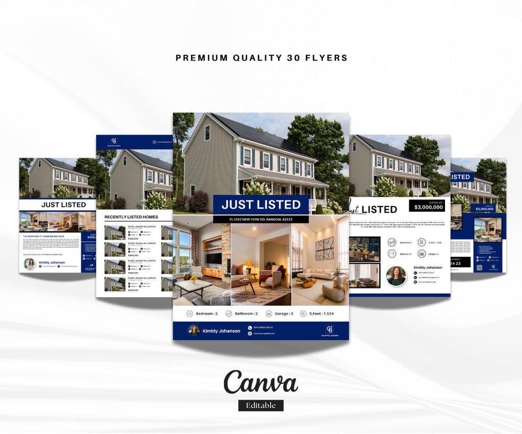 Coldwell Banker Real Estate Marketing Bundle | Blue Templates | Sellers & Buyers Guide, Flyers, Checklists, Social Media Templates | Canva